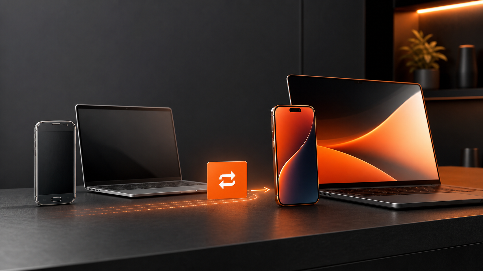 An old phone and laptop swapped for a new iPhone and MacBook: myG's device exchange, illustrated